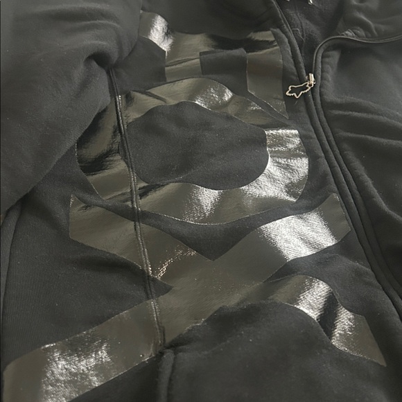 Fox Black Fleece Jacket with Iconic Logo - Picture 4 of 5